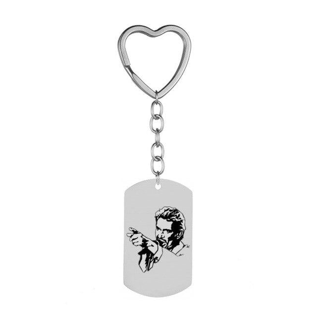 Porte-clés cœur Johnny Hallyday avec chaîne, 13 modèles – Image 7