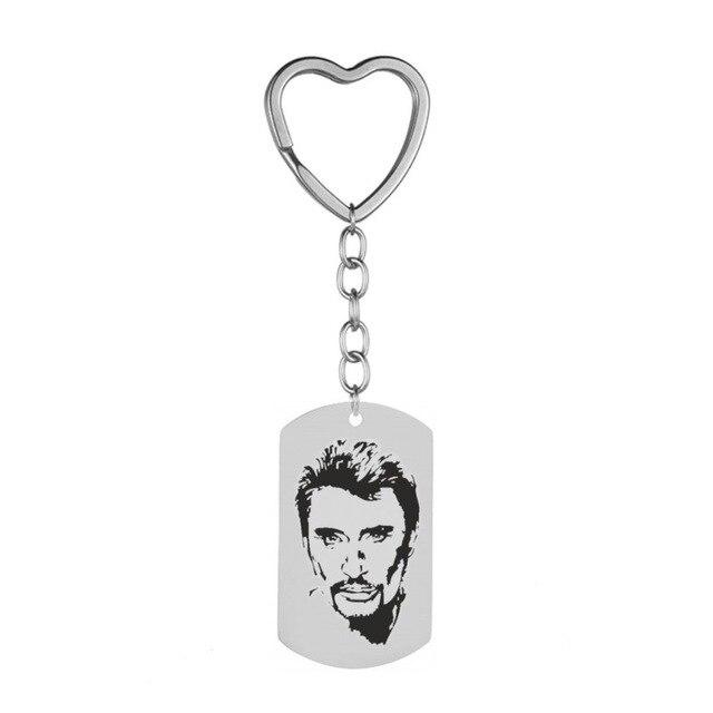 Porte-clés cœur Johnny Hallyday avec chaîne, 13 modèles – Image 8