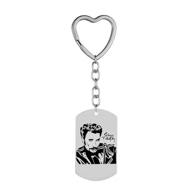 Porte-clés cœur Johnny Hallyday avec chaîne, 13 modèles – Image 6