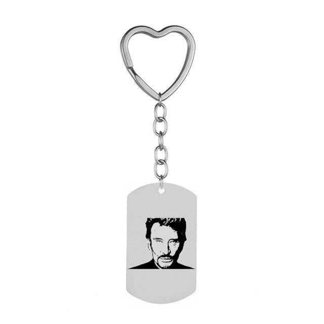 Porte-clés cœur Johnny Hallyday avec chaîne, 13 modèles – Image 5