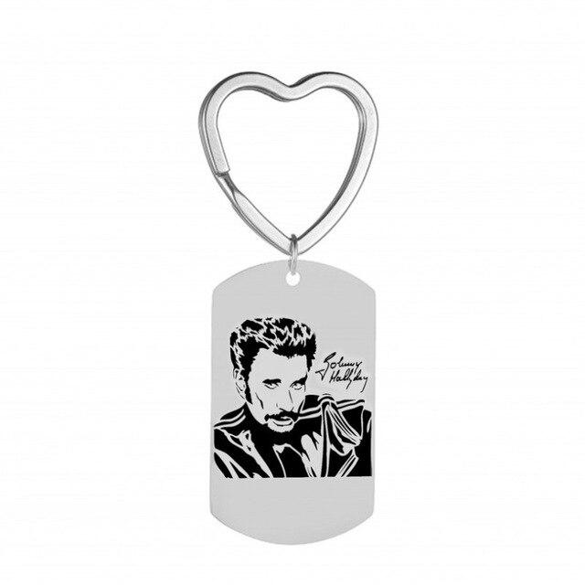 Porte-clés cœur Johnny Hallyday, plaque en 13 modèles – Image 4