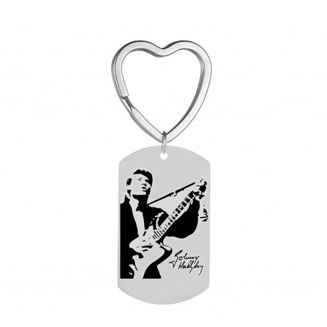 Porte-clés cœur Johnny Hallyday, plaque en 13 modèles – Image 2