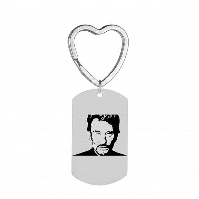 Porte-clés cœur Johnny Hallyday, plaque en 13 modèles – Image 3