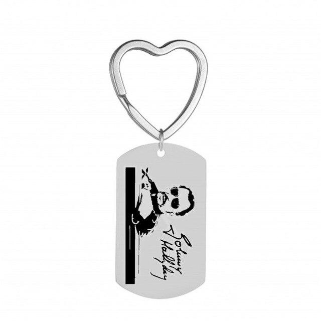 Porte-clés cœur Johnny Hallyday, plaque en 13 modèles – Image 8