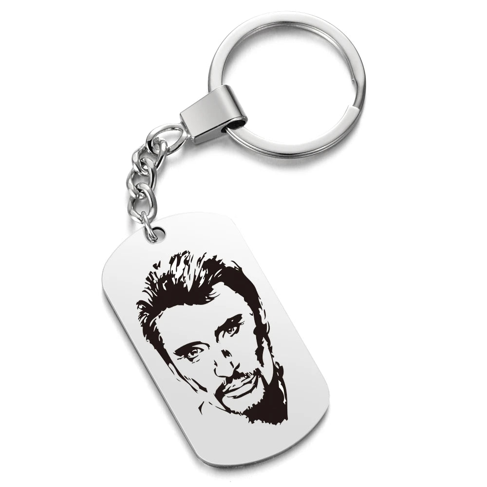Porte-clés plaque Johnny Hallyday, 3 modèles 1, 2 ou 2003
