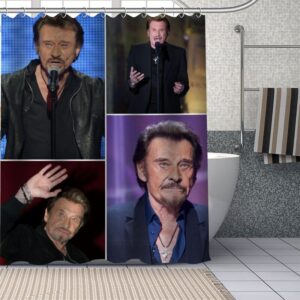 Rideau de douche Johnny Hallyday avec plusieurs tailles et 11 modèles