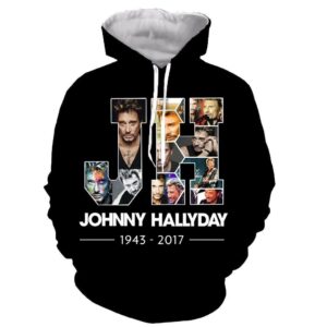Sweat-shirt à capuche Johnny Hallyday, tailles S à 5XL