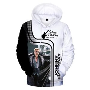 Sweat-shirt à capuche Johnny Hallyday #14, tailles S à 5XL