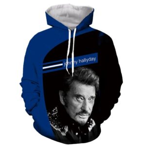 Sweat-shirt à capuche Johnny Hallyday #11, tailles S à 6XL