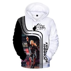 Sweat à capuche Johnny Hallyday #16, taille petit