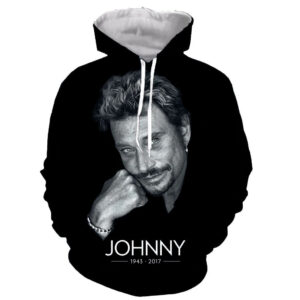 Sweat-shirt à capuche Johnny Hallyday 1943-2017, du S au 6XL