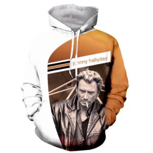 Sweat-shirt à capuche Johnny Hallyday #12, tailles S à 5XL