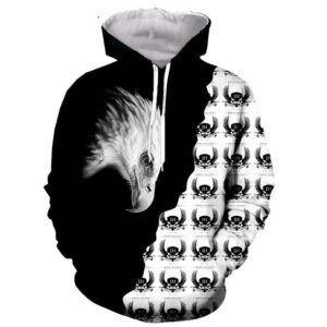 Sweat à capuche Johnny Hallyday Aigle, tailles S à 6XL