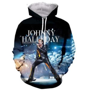 Sweat-shirt à capuche Johnny Hallyday Calendrier 2020, tailles S à 6XL