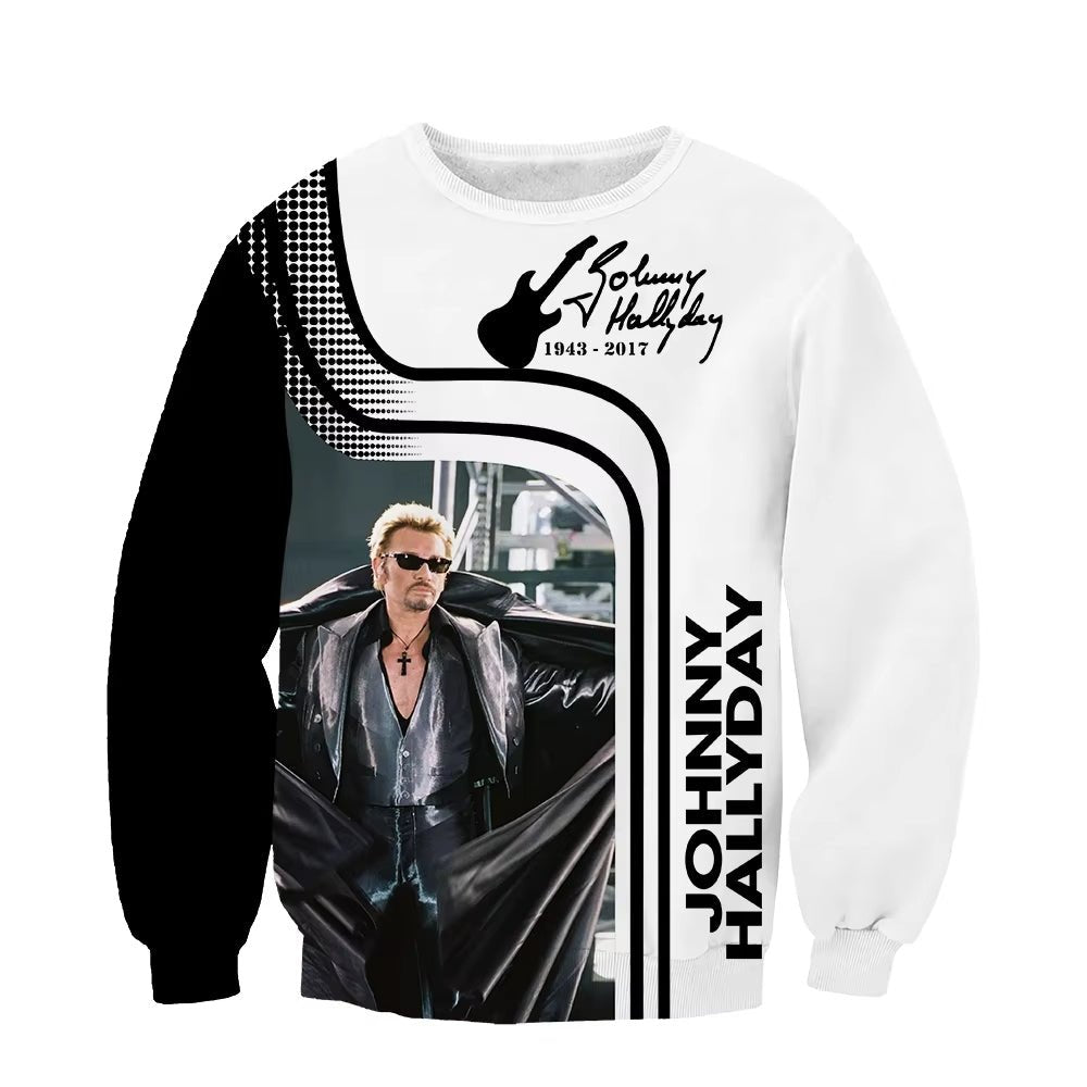 Sweat-shirt Johnny Hallyday modèle #15, du S au 6XL