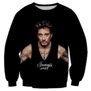 Sweat-shirt Johnny Hallyday Jamais seul, tailles S à 6XL