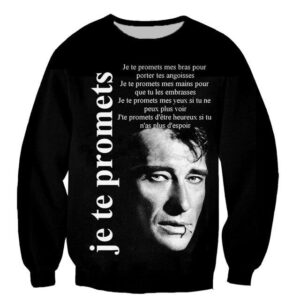 Sweat Johnny Hallyday Je te promets, du S au 6XL