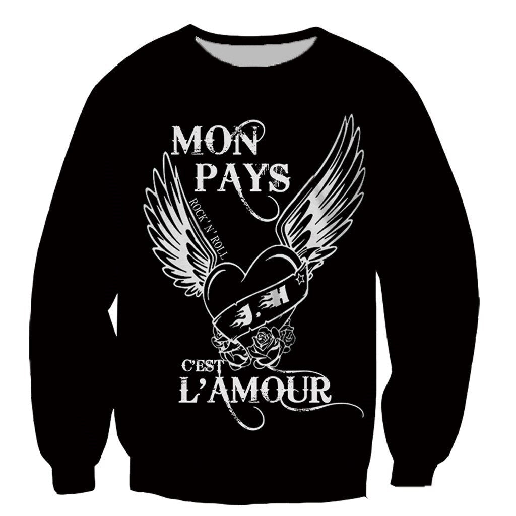 Johnny Hallyday Mon pays c'est l'amour, sweat-shirt