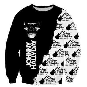 Sweat-shirt Johnny Hallyday Tête de mort, tailles S à 6XL