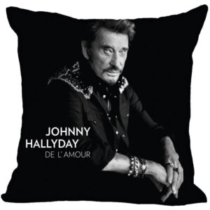 Taie d'oreiller carrée Johnny Hallyday 22 modèles, 35 cm X 35 cm ou 45 cm X 45 cm