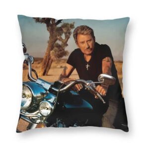 Taie d'oreiller carrée Johnny Hallyday en 30 cm x 30 cm, 40 cm x 40 cm ou 45 cm x 45 cm