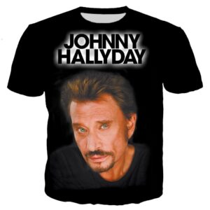 Tee-shirt 3D Johnny Hallyday à manches courtes