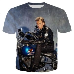 Tee-shirt Johnny Hallyday Biker, tailles S à 6XL