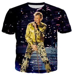 Tee-shirt Johnny Hallyday Concert Tour Eiffel, tailles S à 5XL