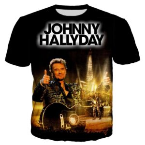 Tee-shirt Johnny Hallyday Paris, tailles S à 5XL