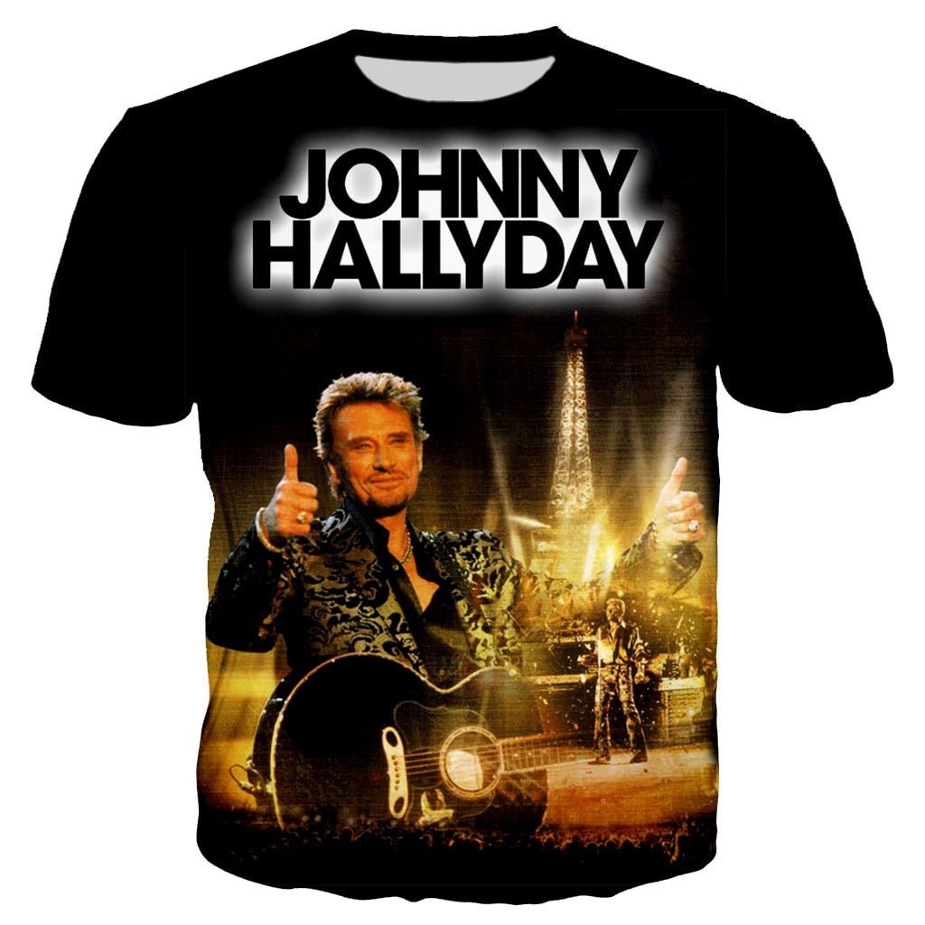 Tee-shirt Johnny Hallyday Paris, tailles S à 5XL