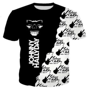 Tee-shirt Johnny Hallyday Tête de mort, du S au 6XL