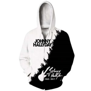 Veste Johnny Hallyday zippée, tailles S à 5XL, modèle #1