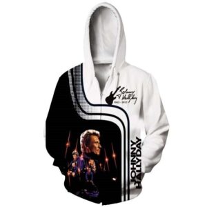 Veste Johnny Hallyday avec zip, tailles S à 5XL, modèle #3