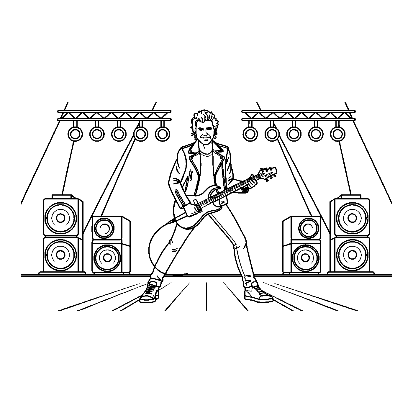 Coloriage Johnny Hallyday gratuit à imprimer - chanteur rock avec guitare Coloriage Johnny Hallyday gratuit à imprimer : chanteur rock avec guitare